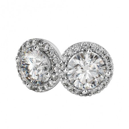 Puces Diamants Halo - 0,80 carat category