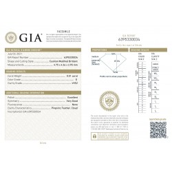 Diamant Coussin 0,51 carat G - VVS2 category