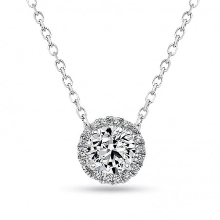 Pendentif Halo - Or blanc