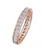 Alliance Eternity Rail Or rose - Diamants tour complet