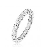 Alliance Eternity Barrette Or Blanc - Diamants tour complet