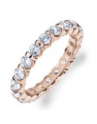 Alliance Eternity Barrette Or Rose - Diamants tour complet