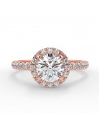 Chloé or rose - Bague de fiançailles diamant - MonDiamant