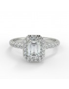 Gloria Or blanc - Bague de fiançailles diamant - MonDiamant