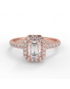 Gloria Or rose - Bague de fiançailles diamant - MonDiamant