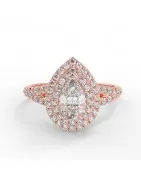 Pamela Or rose - Bague de fiançailles diamant - MonDiamant