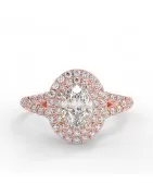 Sabrina Or rose - Bague de fiançailles diamant - MonDiamant