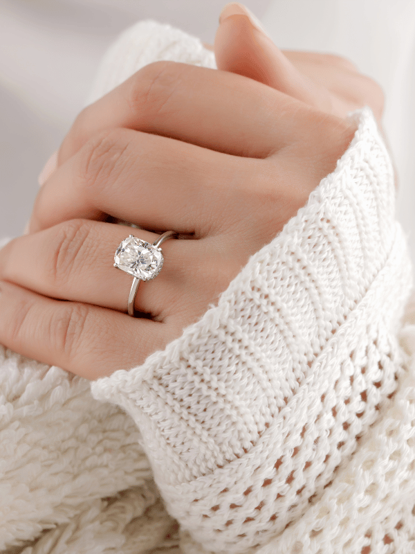Alliance femme demi diamant