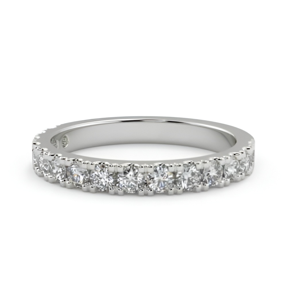 Alliance femme demi diamant