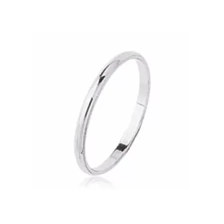 Demi-Jonc Confort - Pénélope 2mm Or blanc