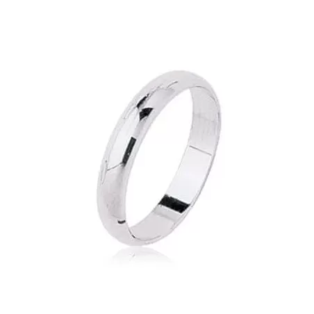 Demi-Jonc Confort - Pénélope 4 mm Or blanc